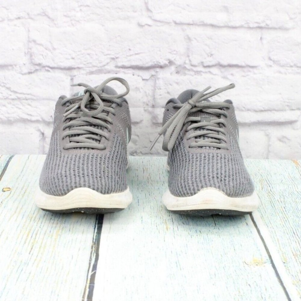 Nike Gray Mesh Lace Up Low Top Sneaker Running Shoes Size 8 - Picture 4 of 9